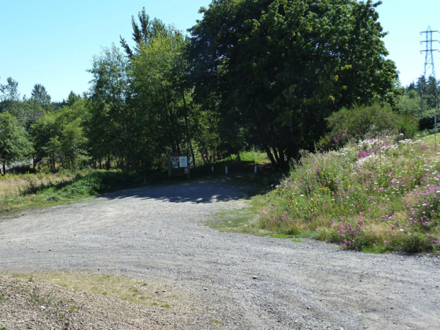 A steep loose gravel area behind the Boring Shell station is your only clue